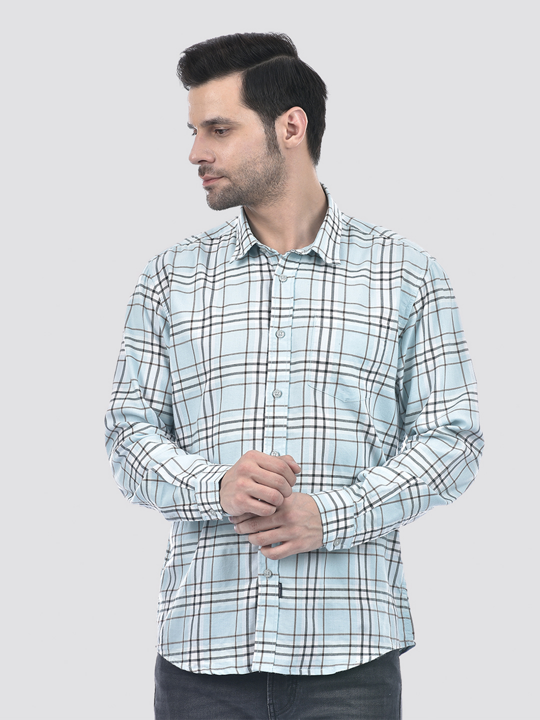 Numero Uno Men Checkered Blue Shirt